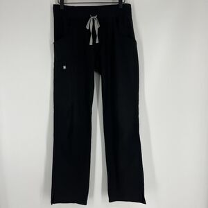Figs Pants Size XS Women Black Kade Cargo Scrub Side Pocket Stretch Straight Leg